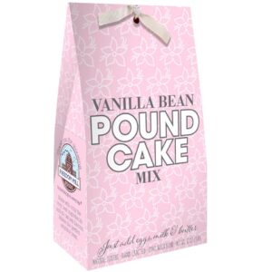 Front of the bag of vanilla bean pound cake mix from Freedom Mill Foods